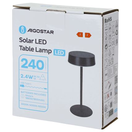 Aigostar - LED solarna lampa LED/2,4W/5V IP44 1800 mAh