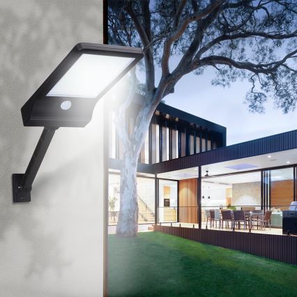 Aigostar - LED solarna ulična lampa sa senzorom LED/3W/3,7V1800 mAh IP44 3000/4000/5000K + daljinski upravljač