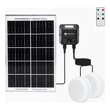 Aigostar - LED solarna plafonska svetiljka sa senzorom 2xLED/35W/3,7V 6000 mAh IP65 + daljinski upravljač