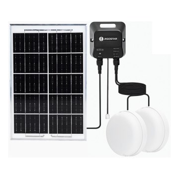 Aigostar - LED solarna svetiljka 2xLED/35W/12V 6000 mAh 6500K IP65 preč. 16,8 cm + daljinski upravljač