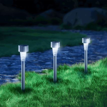 Aigostar - LED solarna svetiljka LED/2V IP44 40 mAh matni hrom