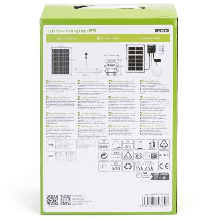 Aigostar - LED solarno svetlo LED/35W/12V 3000 mAh 6500K IP65 pr. 16,8 cm + daljinski upravljač