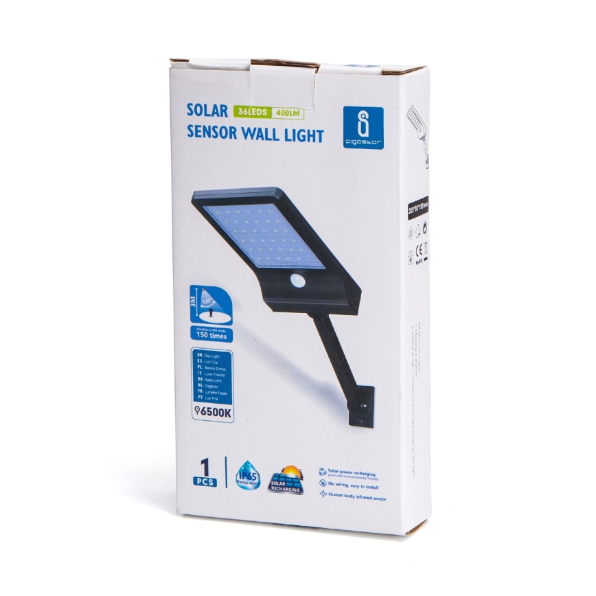 Aigostar - LED solarna ulična lampa sa senzorom LED/2,3W/5,5V 1800 mAh IP65
