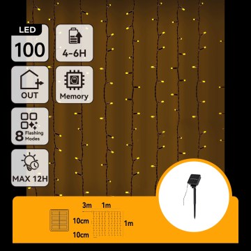 Aigostar - LED solarni božićni lanac 100xLED/8 funkcija 4x1m IP65 topla bela 800 mAh