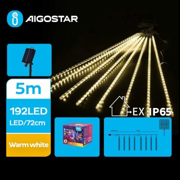 Aigostar - LED solarni božićni niz 192xLED/8m IP65 1200 mAh topla bela