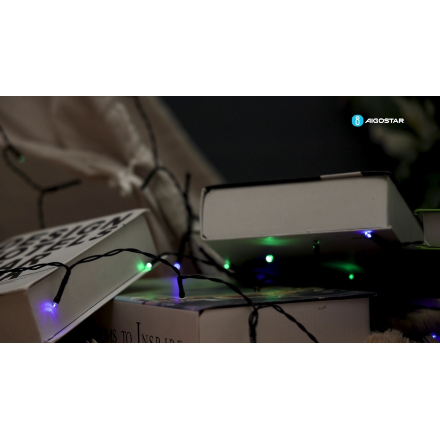 Aigostar - LED Solarni  lanac 100xLED/8 funkcija 12m IP65 višebojno