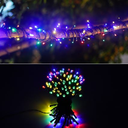 Aigostar - LED Solarni  lanac 100xLED/8 funkcija 12m IP65 višebojno