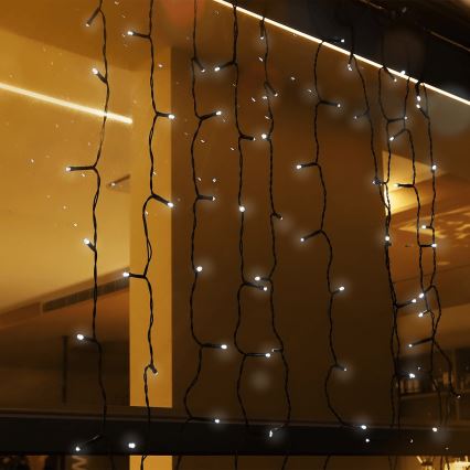 Aigostar - LED solarni niz 100xLED/8 funkcija 4x1m 800 mAh IP65 hladna bela