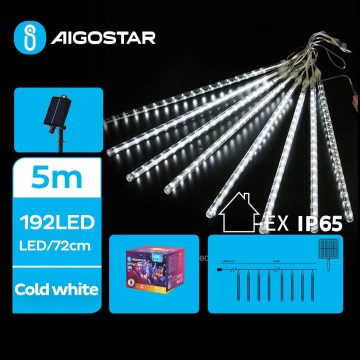 Aigostar - LED solarni  lanac 192xLED/8m IP65 1200 mAh hladno bela