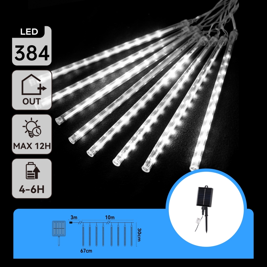 Aigostar - LED Solarni  lanac 384xLED/13m IP65 1200 mAh hladna bela