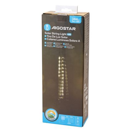 Aigostar - LED Solarni  lanac 384xLED/13m IP65 1200 mAh hladna bela