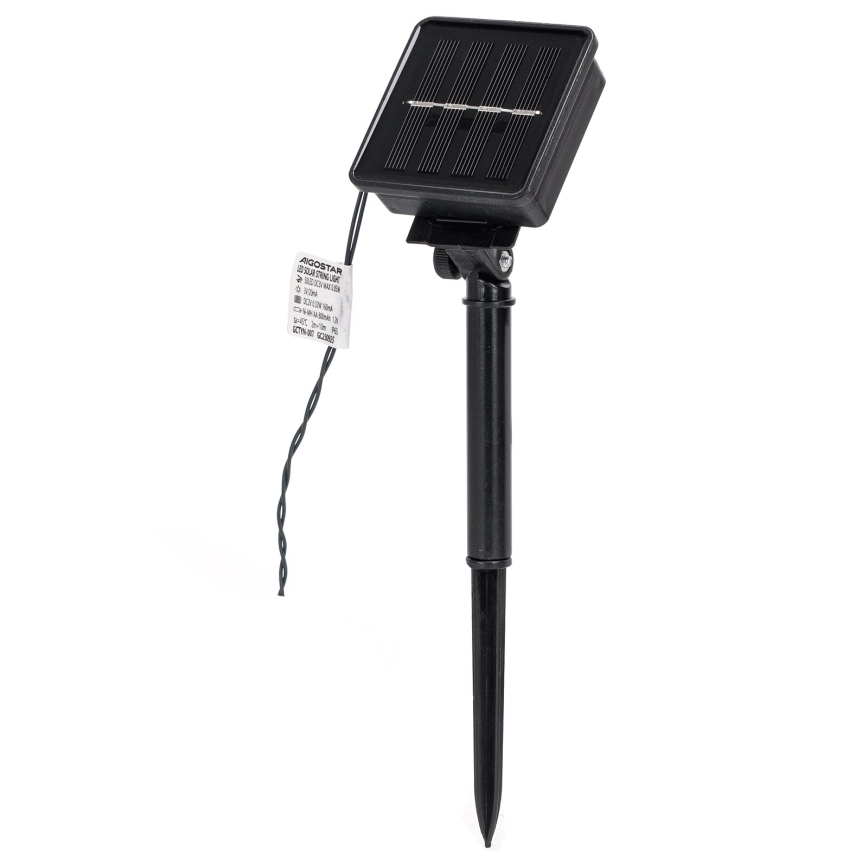 Aigostar - solarni LED lanac 50xLED/8 funkcija 12 m 800 mAh IP65 topla bela