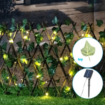 Aigostar - LED solarni lanac 56xLED/2x0,4m IP65 300 mAh topla bela ivy