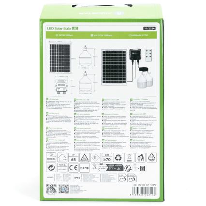Aigostar - LED solarni luster 2xLED/35W/12V 6000 mAh 6500K preč. 10 cm + daljinski upravljač