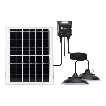 Aigostar - LED solarni luster 2xLED/70W/12V 12000 mAh 6500K IP65 prečnik 23,5 cm + daljinski upravljač