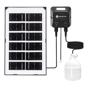 Aigostar - LED solarni luster LED/35W/12V 3000 mAh 6500K IP65 prečnik 10 cm + daljinski upravljač