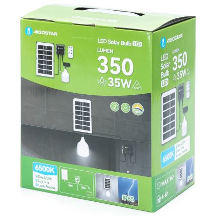 Aigostar - LED solarni luster LED/35W/12V 3000 mAh 6500K IP65 prečnik 10 cm + daljinski upravljač