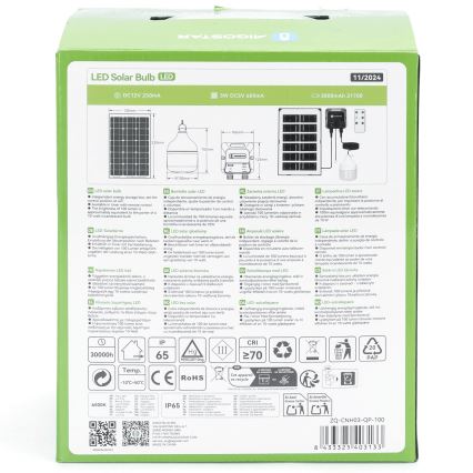 Aigostar - LED solarni luster LED/35W/12V 3000 mAh 6500K IP65 prečnik 10 cm + daljinski upravljač