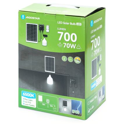 Aigostar - LED solarni luster LED/70W/12V 6000 mAh 6500K, prečnik 12 cm, sa daljinskim upravljačem