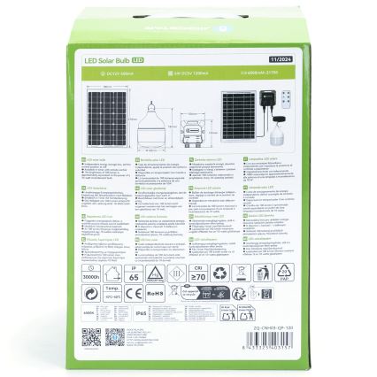 Aigostar - LED solarni luster LED/70W/12V 6000 mAh 6500K, prečnik 12 cm, sa daljinskim upravljačem