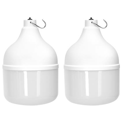 Aigostar - solarni LED luster sa senzorom 2xLED/70W/12V 12000 mAh 6500K IP65 prečnik 12 cm + daljinski upravljač