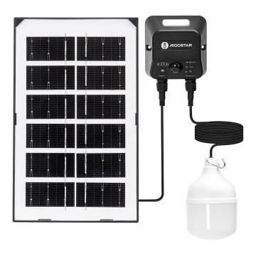 Aigostar - LED solarni luster sa senzorom LED/35W/12V 3000 mAh 6500K IP65 prečnik 10 cm + daljinski upravljač
