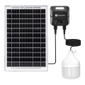 Aigostar - LED solarni luster sa senzorom, LED/70W/12V, 6000 mAh, 6500K, prečnik 12 cm + daljinski upravljač