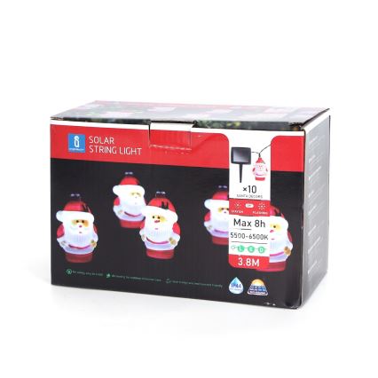 Aigostar - solarni LED lanac 10xLED/3,8 m IP44 hladna bela 400 mAh