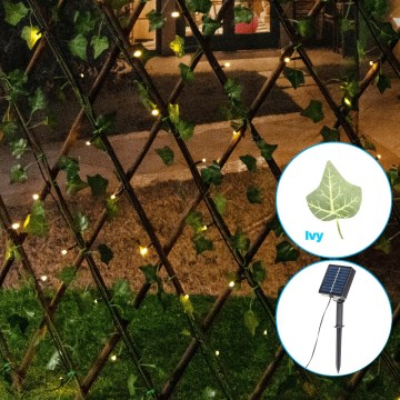 Aigostar - LED solarni niz 148xLED/2x1,2m IP65 300 mAh topla bela ivy