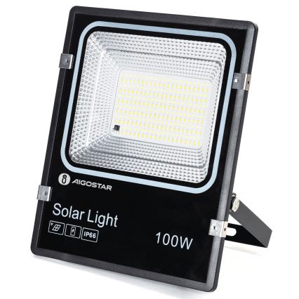 Aigostar - LED solarni reflektor LED/100W/3,2V 2000mAh 3000K/4000K/6500K IP66 + s daljinskim upravljačem