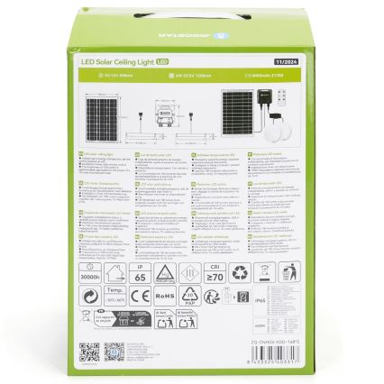 Aigostar - LED solarna svetiljka 2xLED/35W/12V 6000 mAh 6500K IP65 preč. 16,8 cm + daljinski upravljač