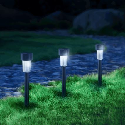 Aigostar - LED solarna svetiljka sa senzorom sumraka LED/0,006W/1,2V 40 mAh 29,5 cm crna 6500K IP44