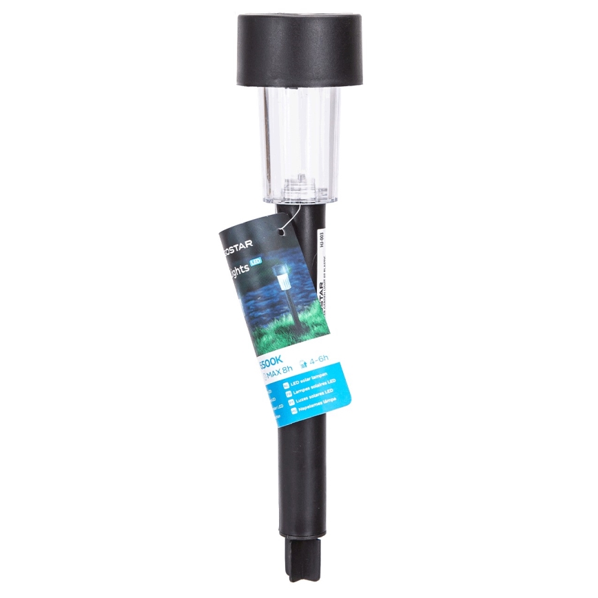 Aigostar - LED solarna svetiljka sa senzorom sumraka LED/0,006W/1,2V 40 mAh 29,5 cm crna 6500K IP44