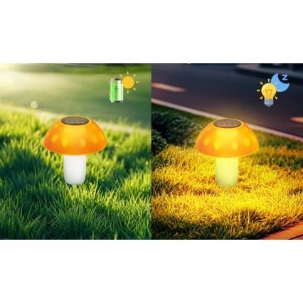 Aigostar - LED solarno svetlo LED/0,024W/1,2V 200 mAh 2700K IP44 pečurka
