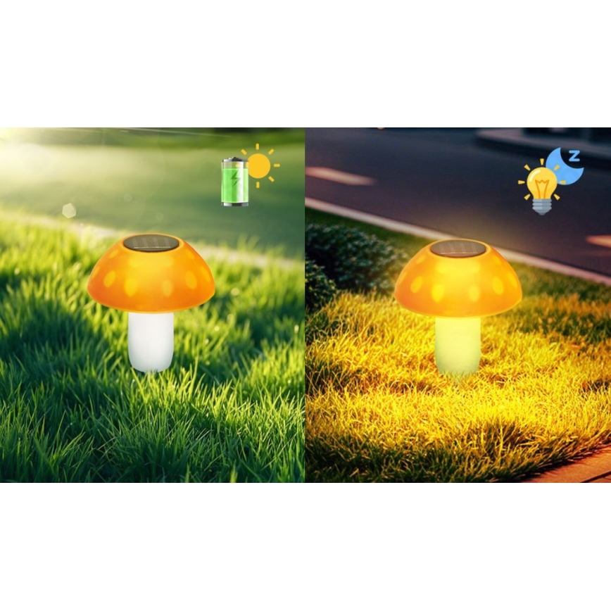 Aigostar - LED solarno svetlo LED/0,024W/1,2V 200 mAh 2700K IP44 pečurka
