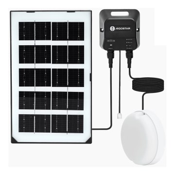Aigostar - LED solarno svetlo LED/35W/12V 3000 mAh 6500K prečnik 16,8 cm + daljinsko upravljanje