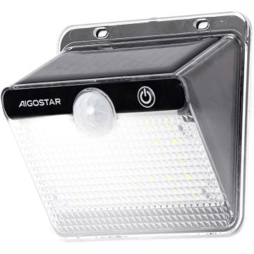 Aigostar - LED solarno svetlo sa senzorom LED/3,7V 6500K 1200 mAh IP65 crna
