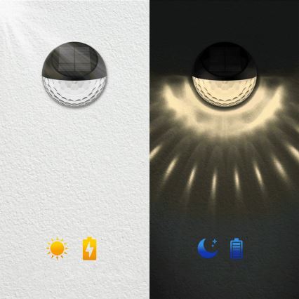 Aigostar - LED solarno zidno svetlo LED/2W/1,2V crna 300 mAh 2700K IP44