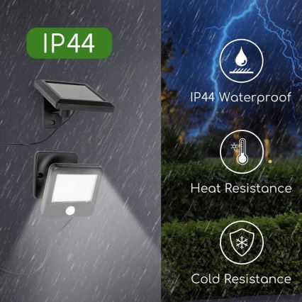 Aigostar - LED solarno zidno svetlo sa senzorom LED/0,64W/3,7V 600 mAh 6500K IP44