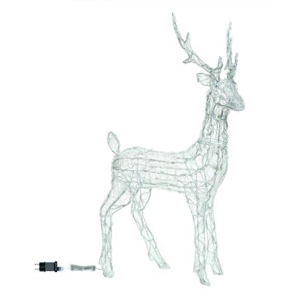 Aigostar - LED spoljna božićna dekoracija 180xLED/8 funkcija 1,05m IP44 hladno belo svetlo, jelen