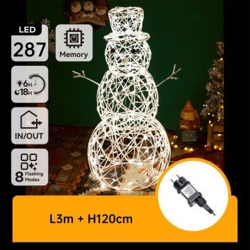 Aigostar - LED spoljašnja božićna dekoracija 3,6W/31/230V 2700K 120 cm IP44 snjegović