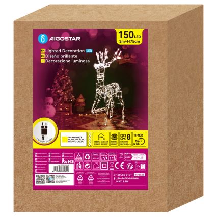 Aigostar - LED spoljašnja božićna dekoracija LED/3,6W/31/230V 2700K 75 cm IP44 sob