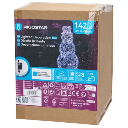 Aigostar - LED spoljašnja božićna dekoracija LED/3,6W/31/230V 6500K 60 cm IP44 snegović
