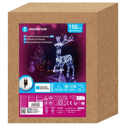 Aigostar - LED spoljašnja božićna dekoracija LED/3,6W/31/230V 6500K 75 cm IP44 irvas