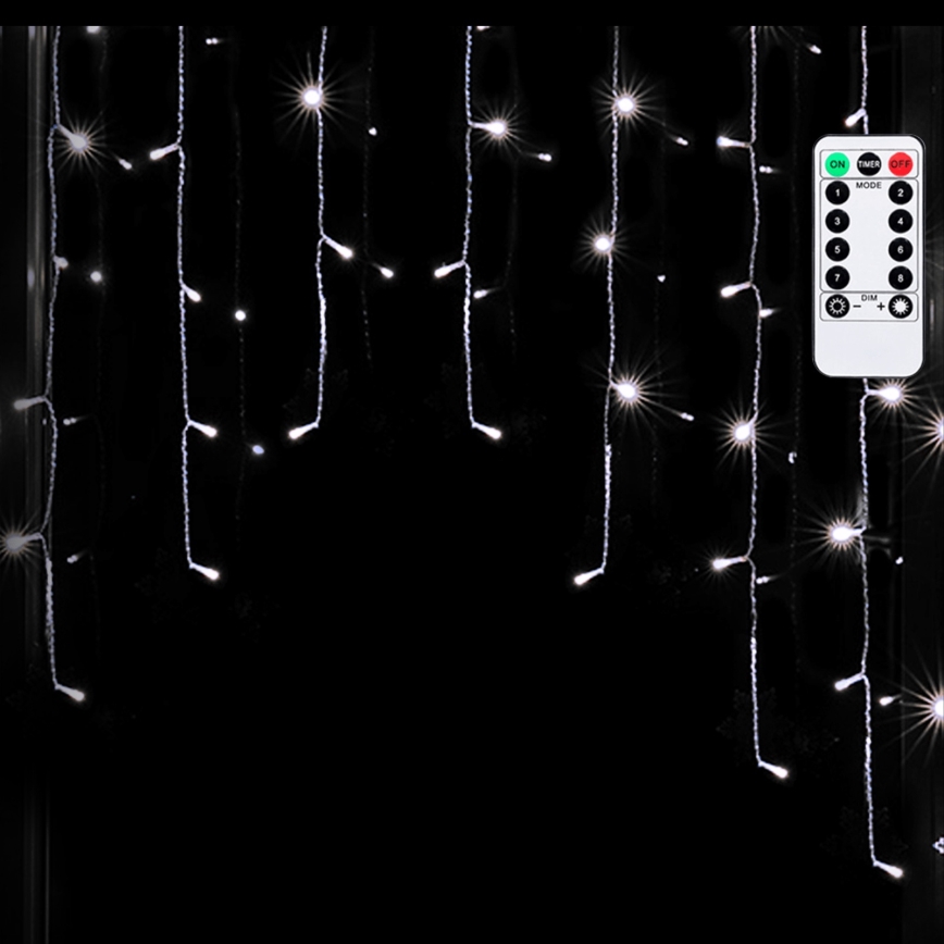 Aigostar - LED spoljašnja božićna girlanda 100xLED/6W/230V/8 funkcija 1,5x1m IP44 hladno bela + daljinski upravljač