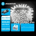 Aigostar - LED spoljašnja božićna girlanda 300xLED/8 funkcija 33m IP44 hladno bela