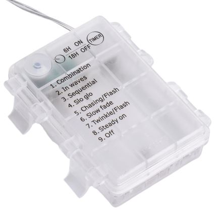Aigostar - LED spoljašnji božićni niz 300xLED/8 funkcija 3xAA 18x0,4m IP44 višebojno