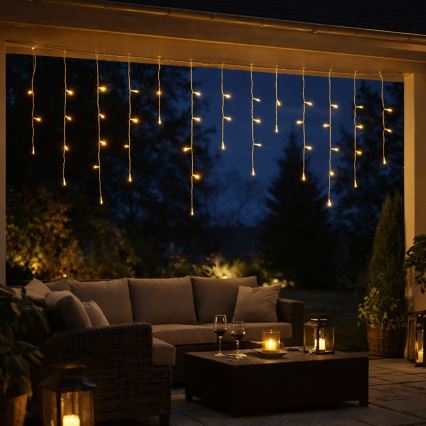 Aigostar - LED spoljašnja božićna girlanda 300xLED/8 funkcija 3xAA 18x0,6 m IP44 topla bela