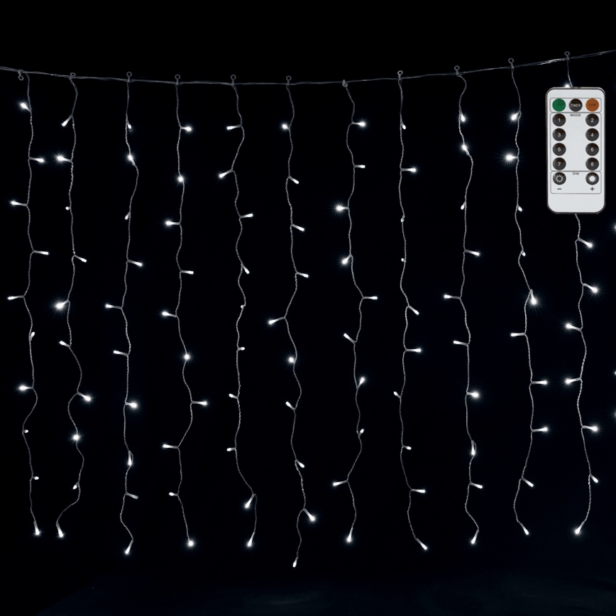 Aigostar - LED Spoljašnji  niz 300xLED/8 funkcija 3x1m IP44 hladno bela + daljinski upravljač