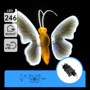 Aigostar - LED Spoljašnja dekoracija 246xLED/9W/230V 42 cm IP44 leptir/hladna bela